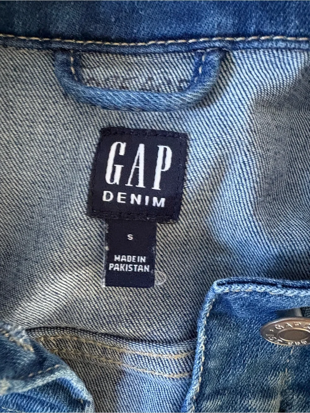GAP puff sleeve Dark Blue Denim Jean Jacket